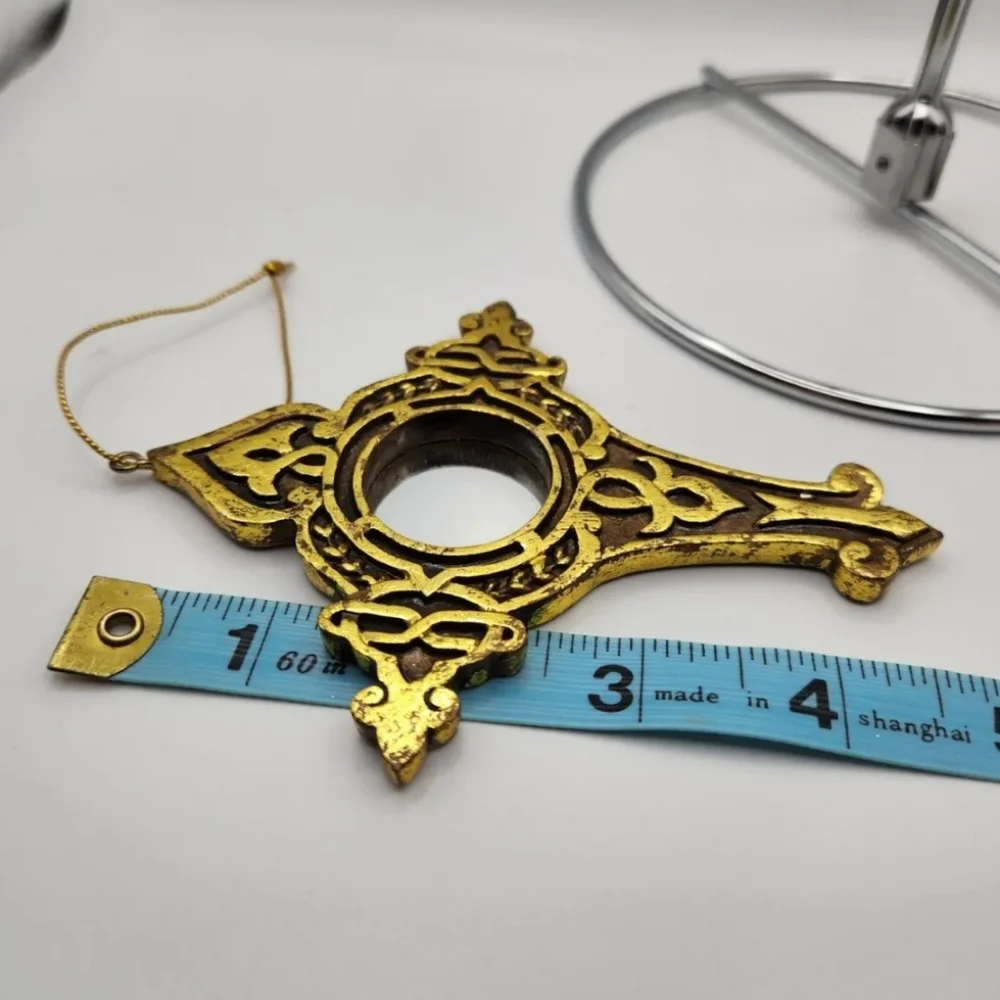 Christmas Ornament, Set of 2 Gold, with mirrors